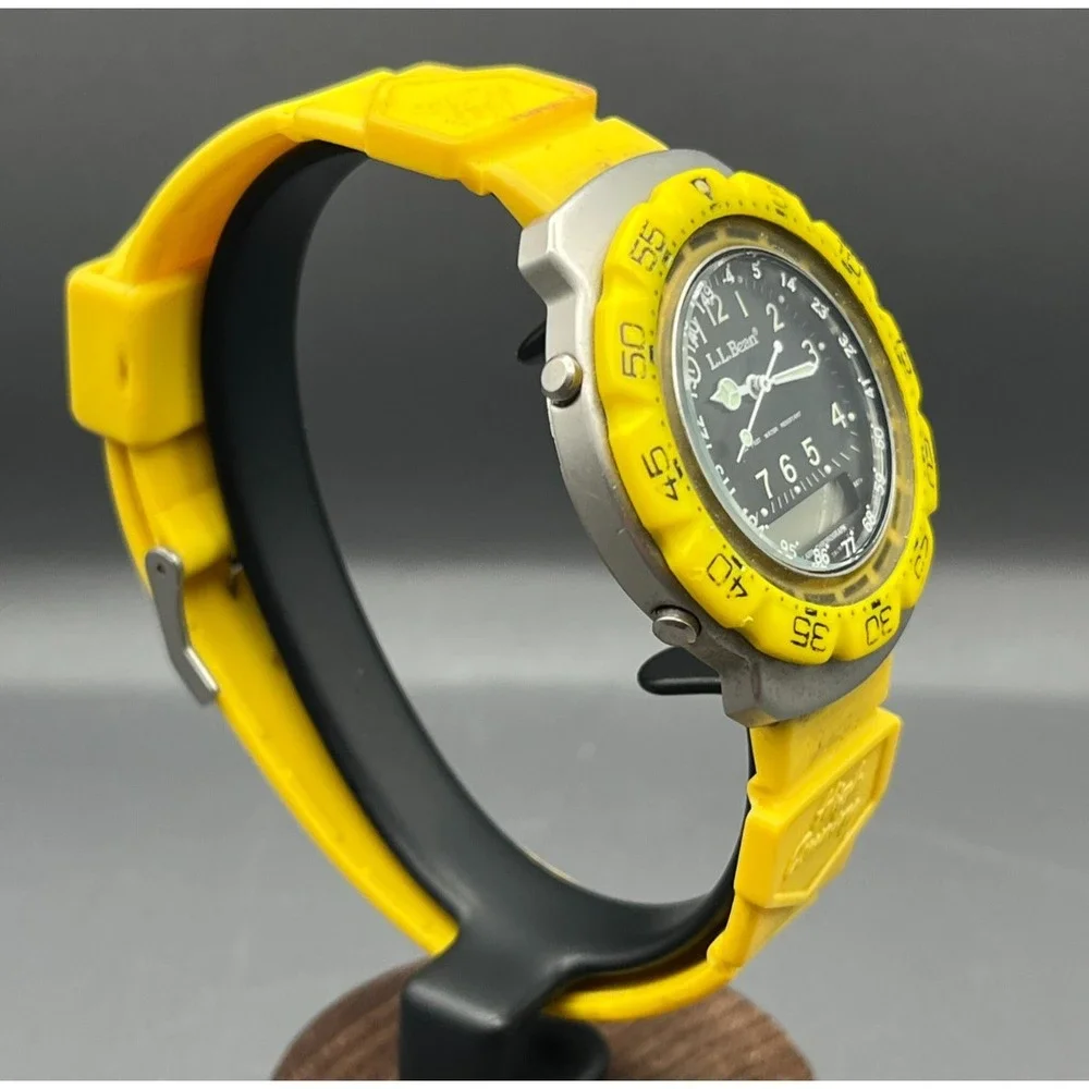 L.L. Bean Unisex High Country 85302-272 Yellow Ana-Digi Resin Sport Watch